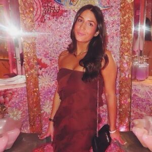 Elegant Brown Ruffle Dress